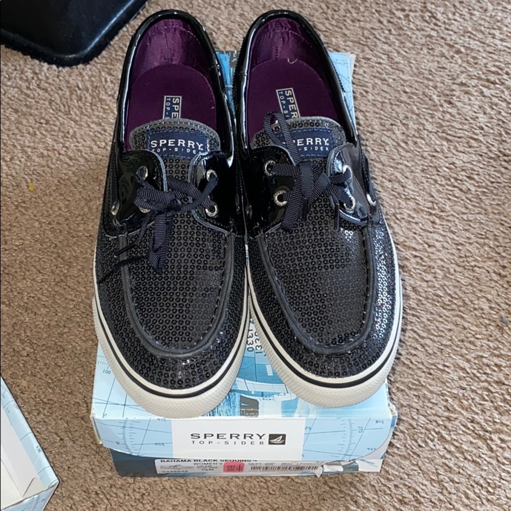 Black sequin Sperry’s